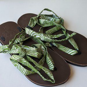 Sseko ribbon sandals New Olive Green size 11